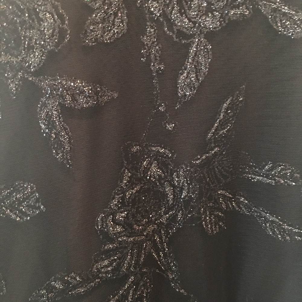 Hayley Paige Occasions Black Beaded Evening Gown - Picture 3 of 7